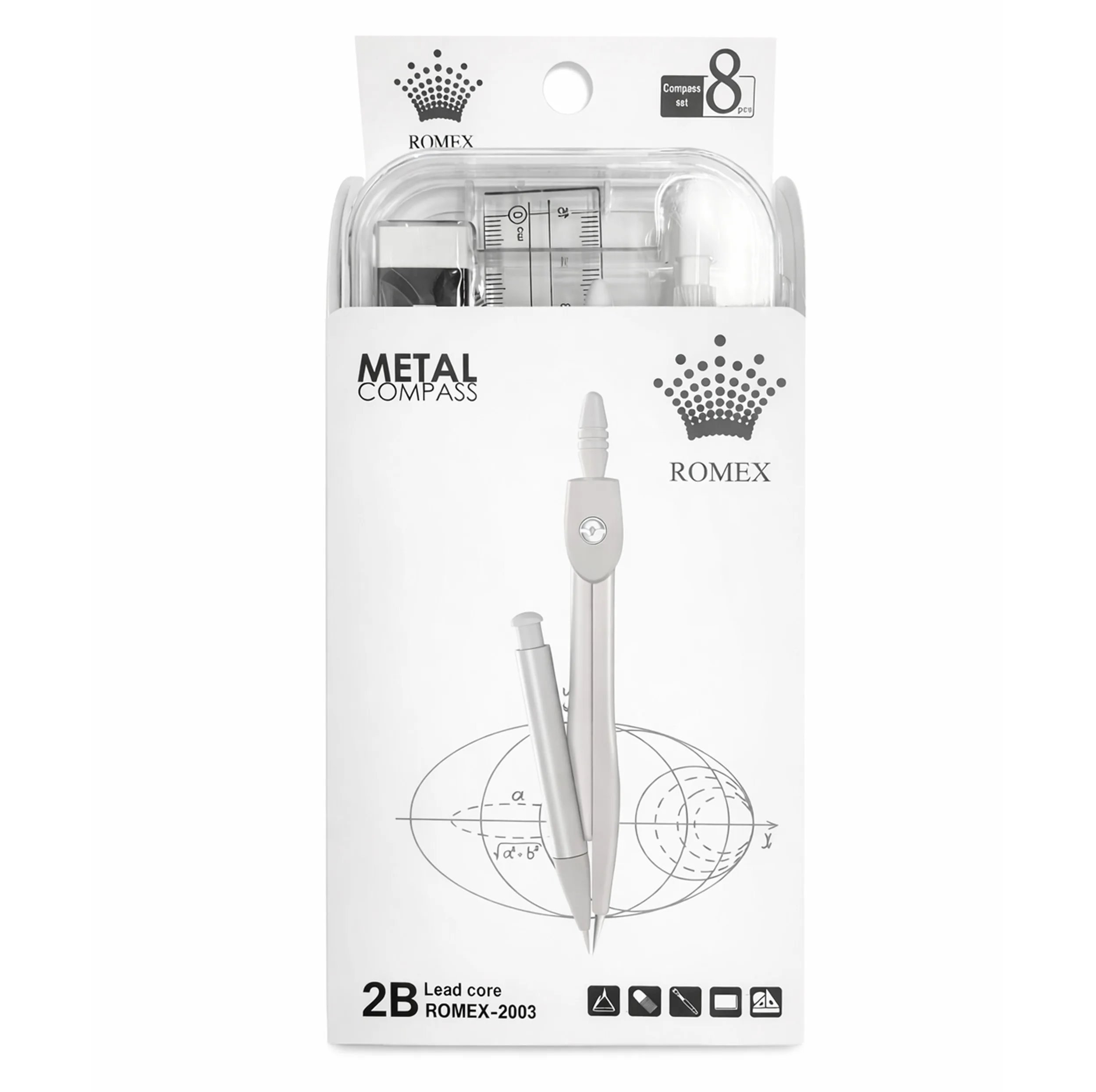 ست پرگار رومکس مدل Metal A مجموعه 7 عددی