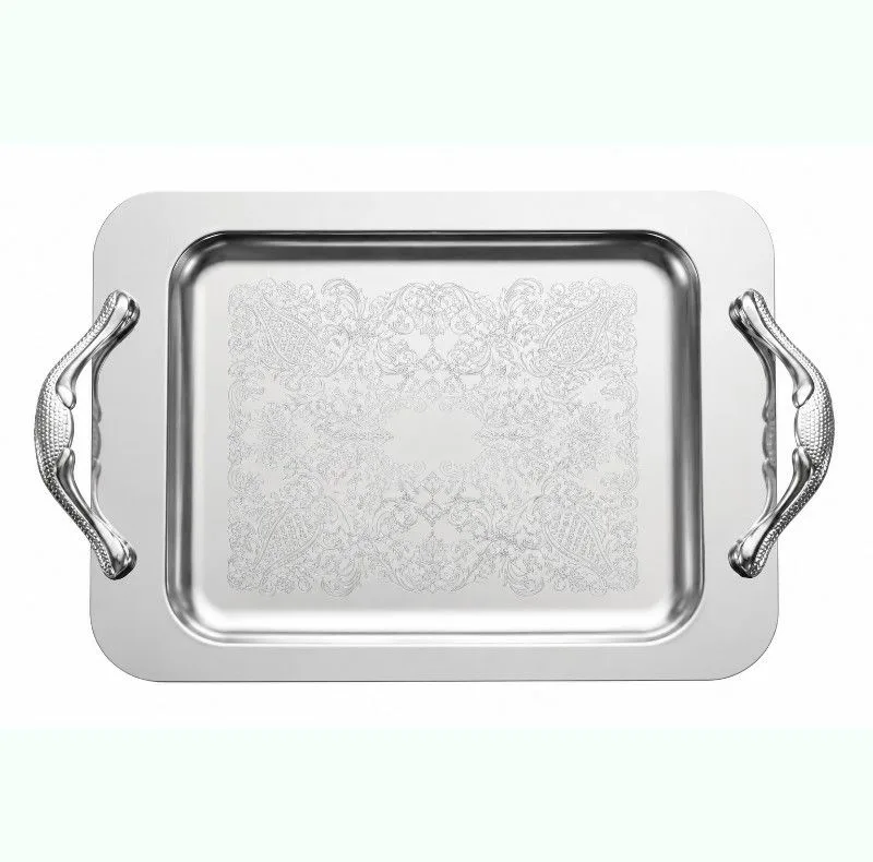 سینی مدل استیل سایز 30*45 سانتی متر