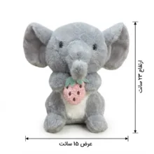 عروسک مدل فیل توت فرنگی به دست ارتفاع ۲۳ سانتی متر