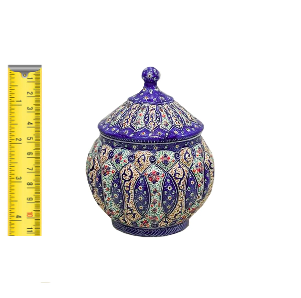قندان میناکاری اسماعیلی مدل درب دار خانه بندی کد 841159-4