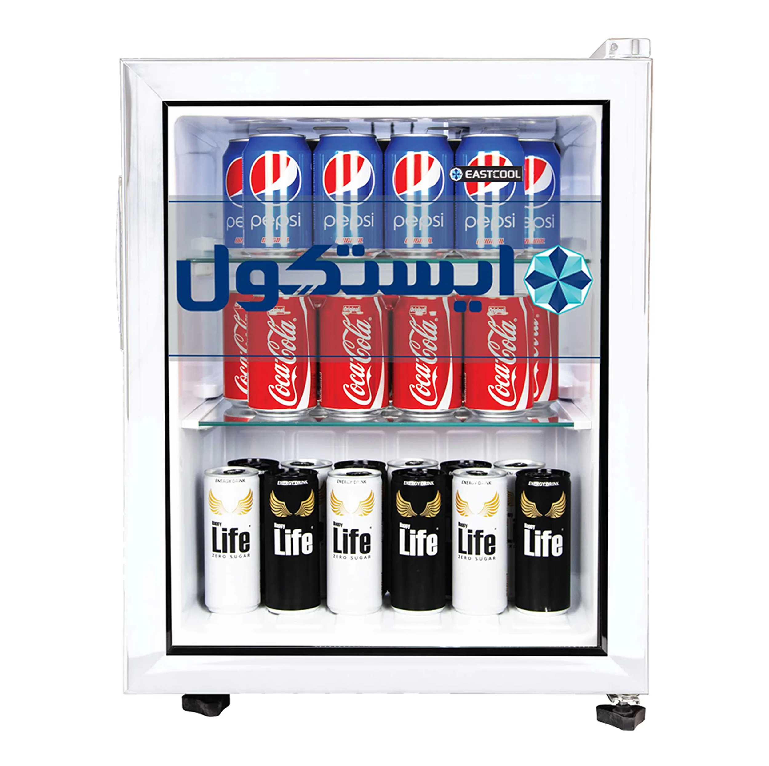 یخچال 3 فوت ایستکول مدل TM-4164-HS، با ارتفاع 59، پهنای 44.5 و عمق 53 سانتی‌متر، میزان مصرف انرژی B، دارای 3 طبقه