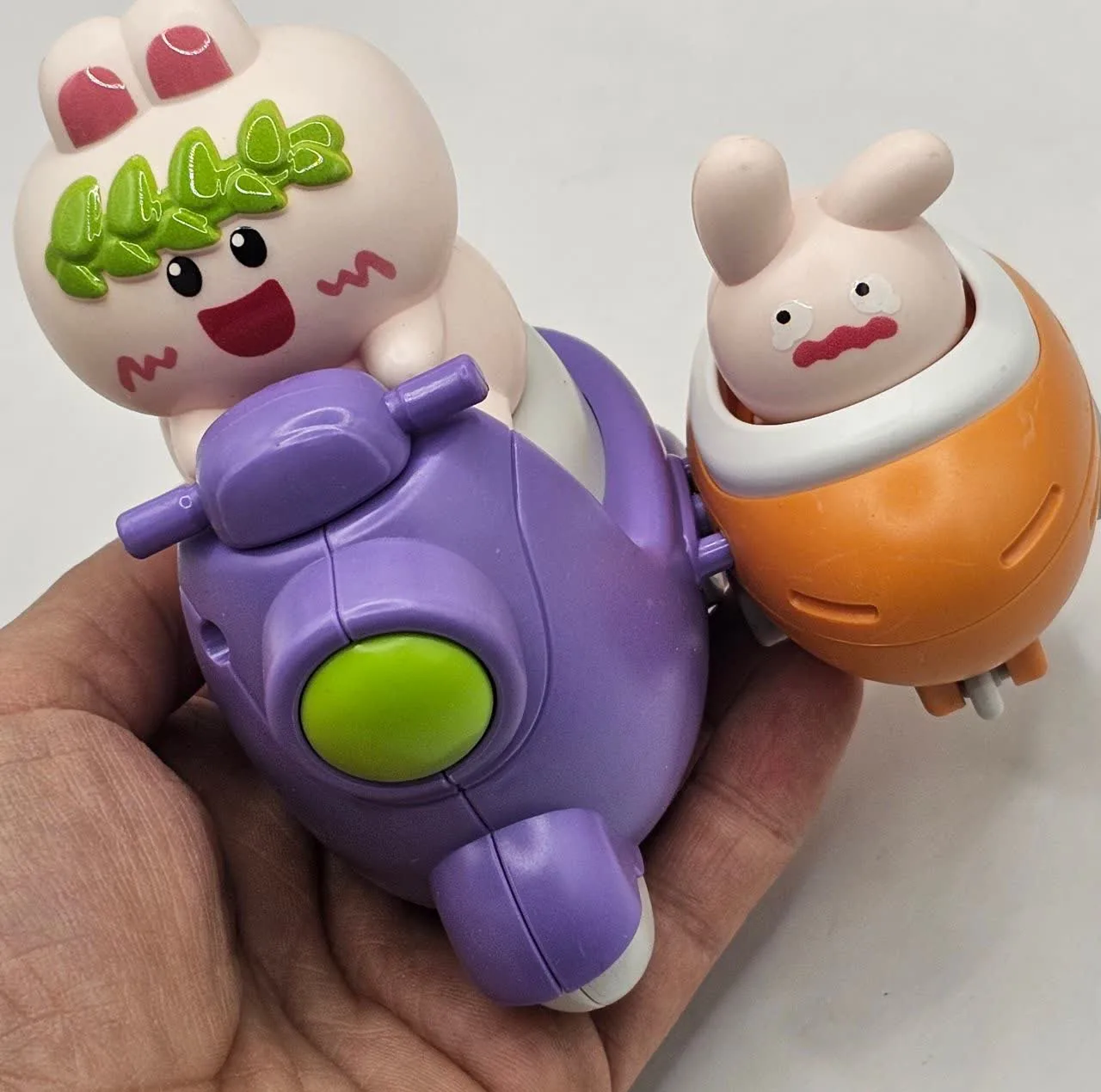 اسباب بازی ناب سل مدل خرگوش و بچه بامزه فشاری قدرتی وسپا سوار کد PRESS AND GO ANIMAL SCOOTER TOY WITH BABY NAAB002 مجموعه 2 عددی