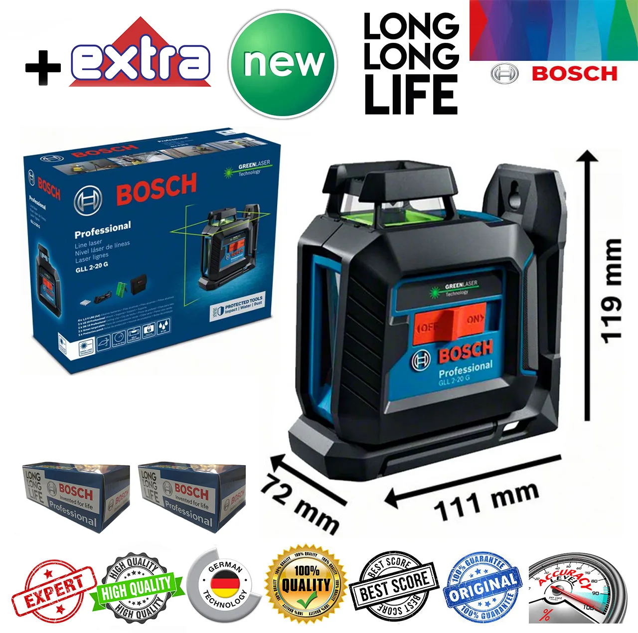 تراز لیزری بوش مدل Extra 360 ° - GLL 2-20 G