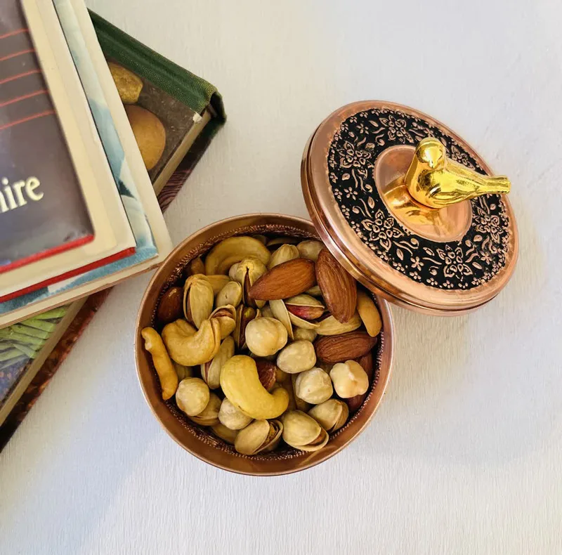 نقل خوری مسی طرح گل کد ZH356.9