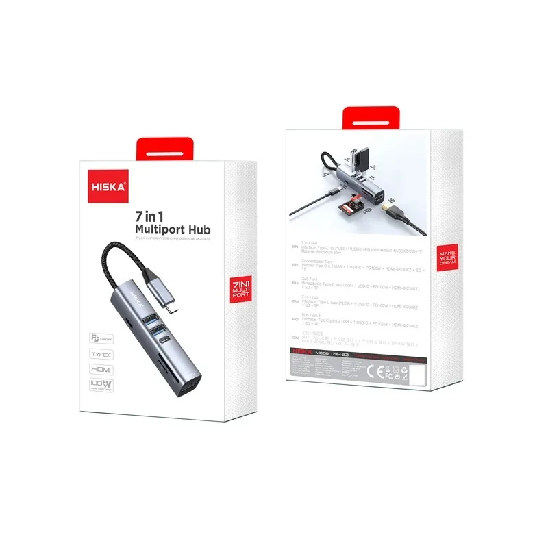 هاب 7 پورت USB-C هیسکا مدل HR-53