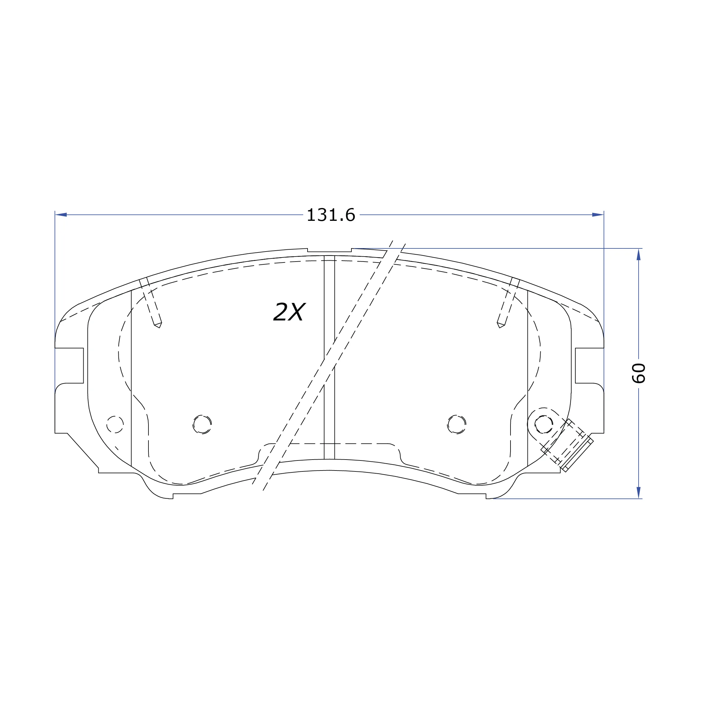 لنت ترمز دیسکی جلو استدی مدل 010123891 دو جفت مناسب برای چانگان CS35,CS35 PLUS