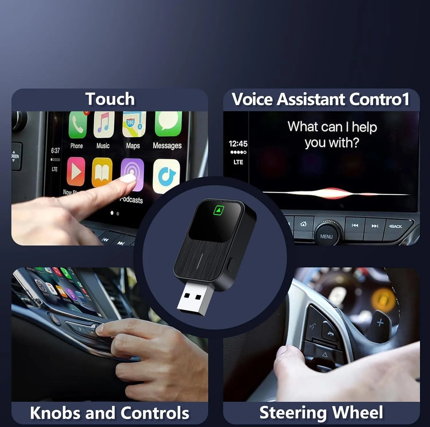 کارپلی و اندروید اتو مدل k2 2in1 Carplay/Android Auto