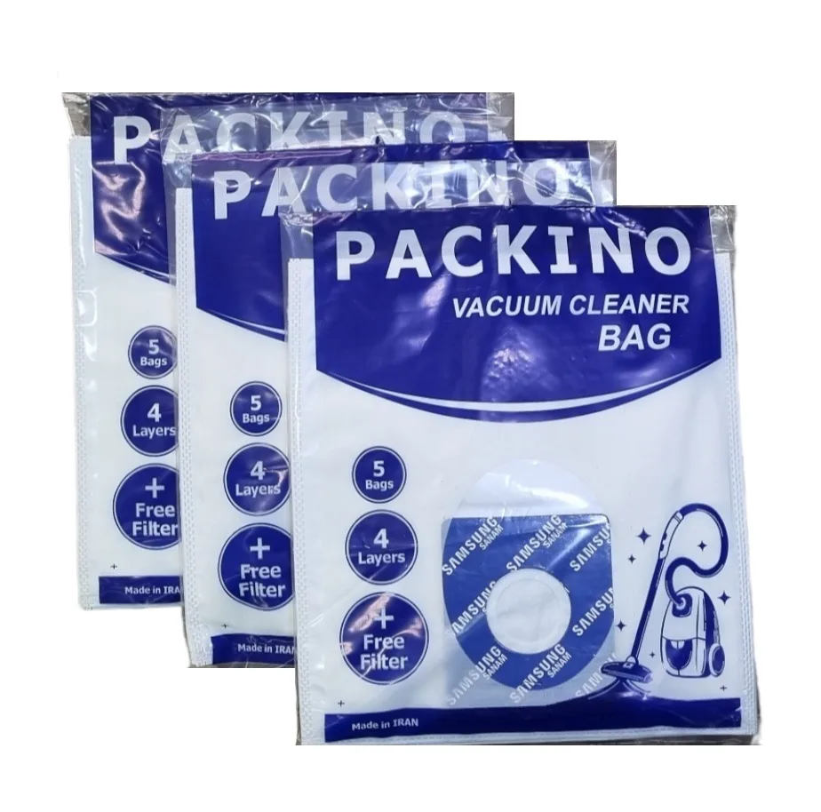پاکت جاروبرقی پاکینو مدل micro plus مناسب برای جاروبرقی های سامسونگ و صنام سه بسته 5 عددی