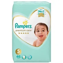 پوشک کودک پمپرز مدل Premium care چسبی سایز 5 بسته 46 عددی