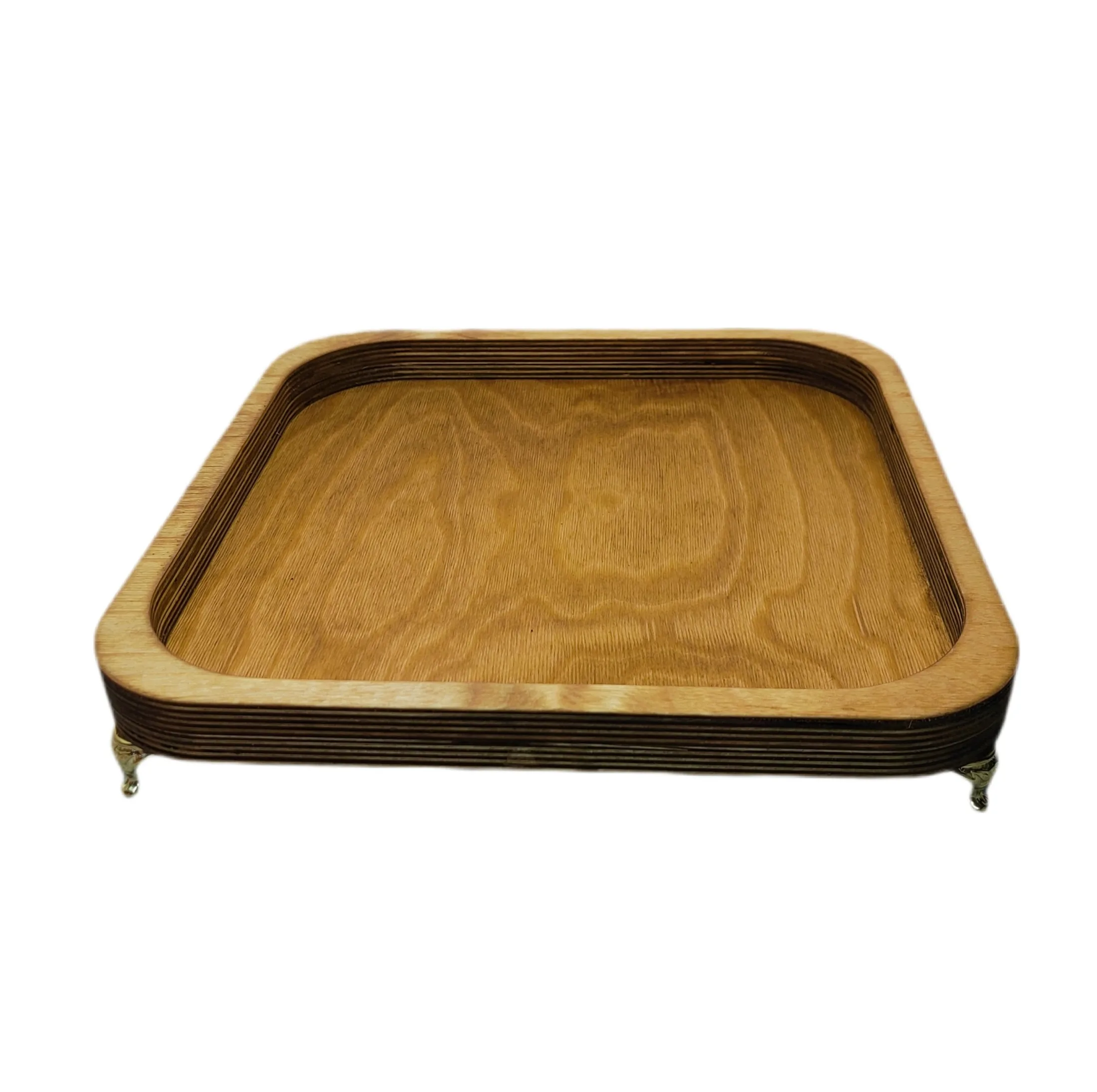 سینی سرو مدل چوبی پایه‌دار گردان کد 28×28