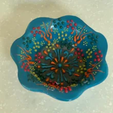 کاسه سرامیکی طرح نقش برجسته مدل میناکاری  لب دالبری کد 5031 بسته 9 عددی