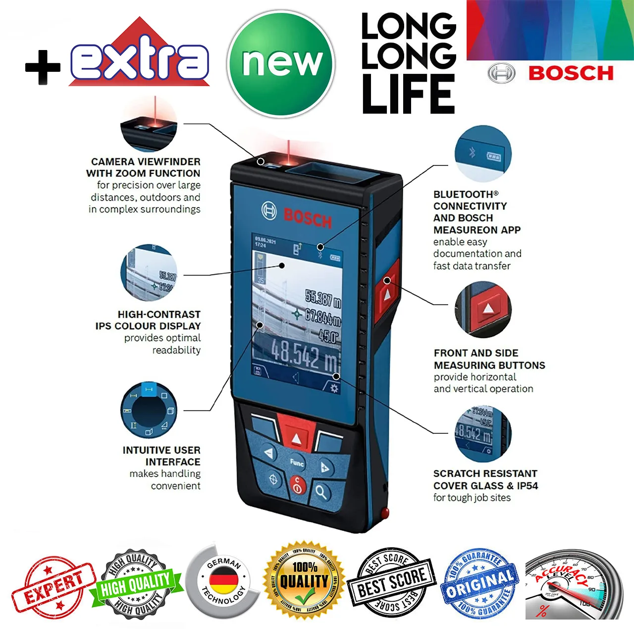 متر لیزری بوش مدل GLM 100-25 C ح