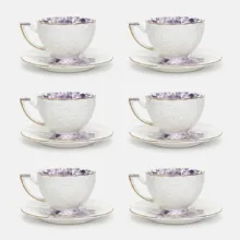 سرویس چای خوری 12 پارچه 6 نفره شاهین مدل dantella b