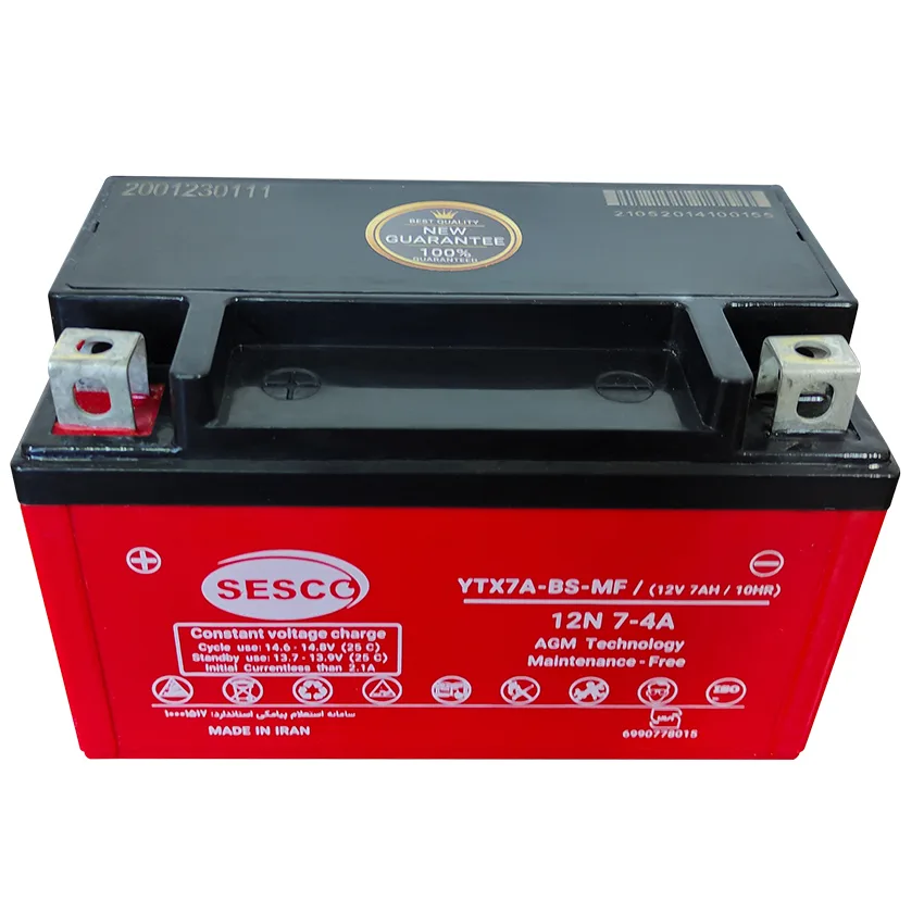 باتری موتورسیکلت سسکو مدل YTX7A-BS-MF/ (12V 7AH / 10HR)