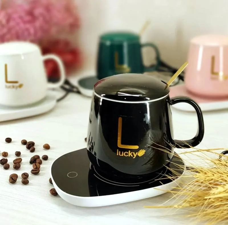 ماگ لاکی مدل Warmer Cup به همراه صفحه گرم کن برقی