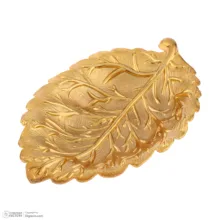 ظرف سرو فلزی دسرخوری طرح برگ فانتزی زارا گیفت مدل خرماخوری کد ZR09 با طراحی مدرن، مناسب سرو خرما و تنقلات، ساخت ایران و قابل شست‌وشو با دست