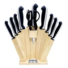 سرویس چاقو 11 پارچه با تیغه استیل و با دسته استیل و باکالیت هپی کیچن مدل Stone Knife 11