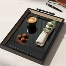 سینی دسته دار مدل کف شیشه ای سایز 40*30 سانتی متر