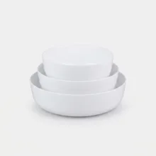 ظرف سرو دینو مدل آون مجموعه 3 عددی تابه گرد آرکوپال مناسب مایکروویو و ماشین ظرفشویی برای آجیل‌خوری، میوه‌خوری و دسرخوری با ابعاد تابه بزرگ 24.5×24.5×7 سانتی‌متر، تابه متوسط 21.5×21.5×7 سانتی‌متر و تابه کوچک 17.5×17.5×7 سانتی‌متر