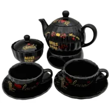 سرویس چای خوری 9 پارچه مناسب برای 2 نفره مدل صدفی کد 2411P9xmiss