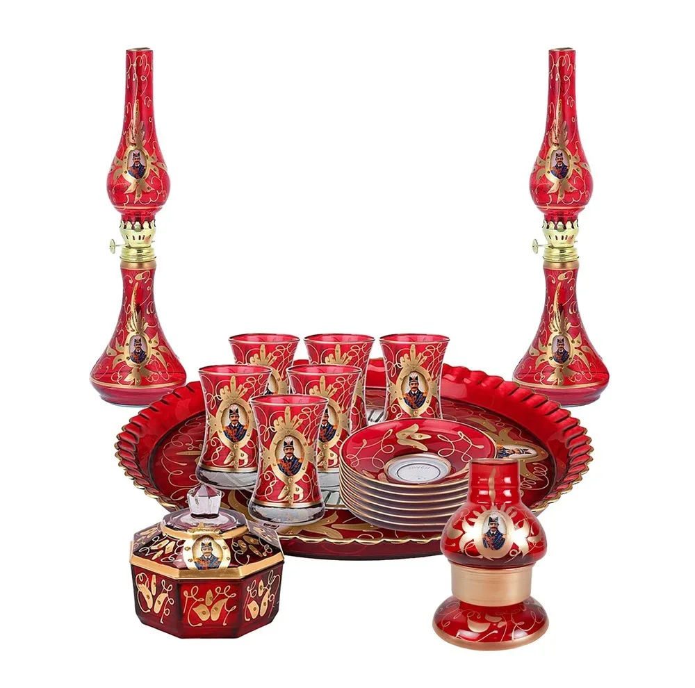 سرويس چای خوری 17پارچه مدل شاه عباسي كد 2000