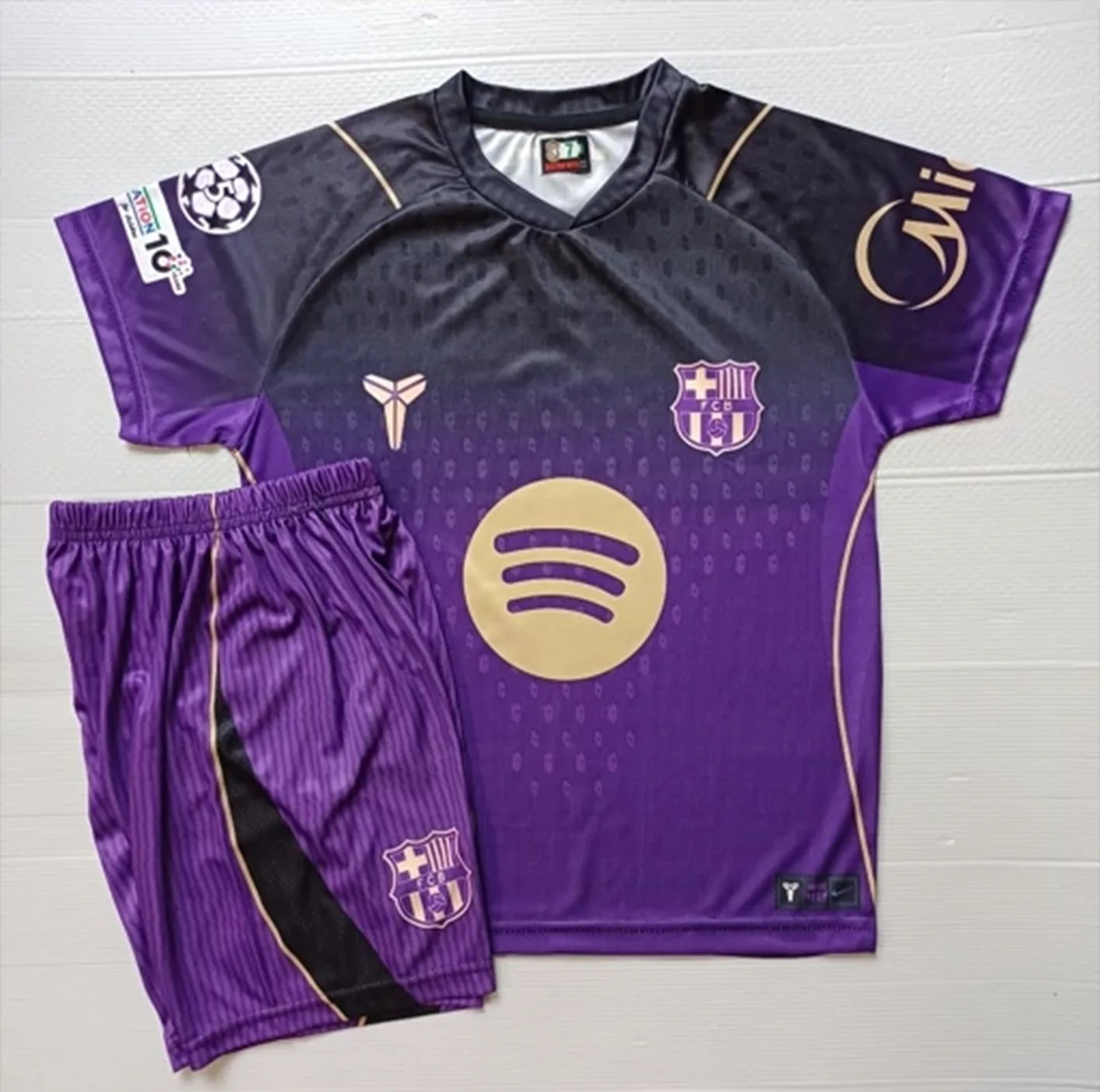 ست تی شرت و شلوارک ورزشی پسرانه بارسلونا مدل یامال Away 2027