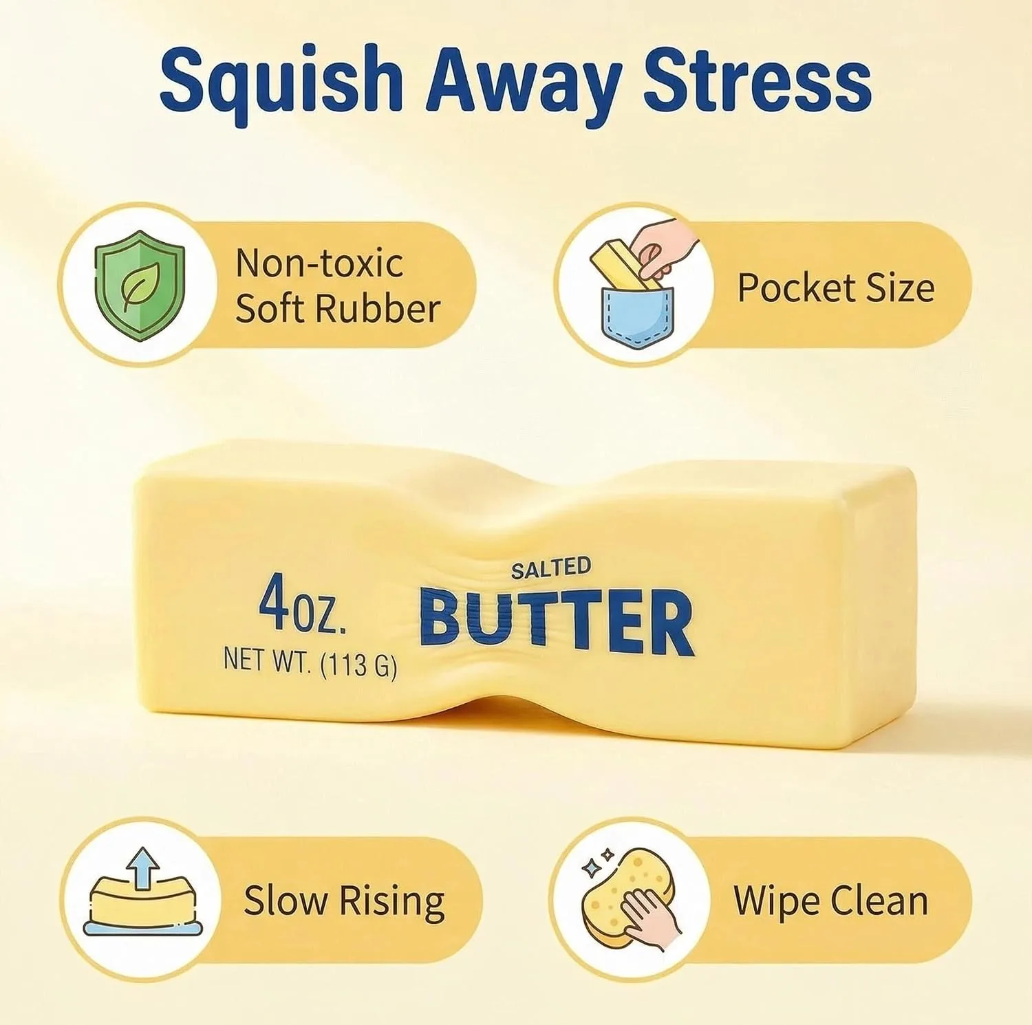 فیجت ضد استرس مدل اسکویشی طرح کره BUTTER