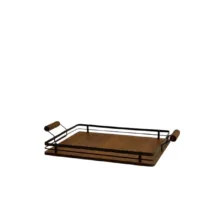 سینی دسته دار طرح راش کد 1212سایز 42x25 سانتی متر