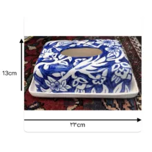 جای دستمال کاغذی سرامیکی مدل گل مرغ