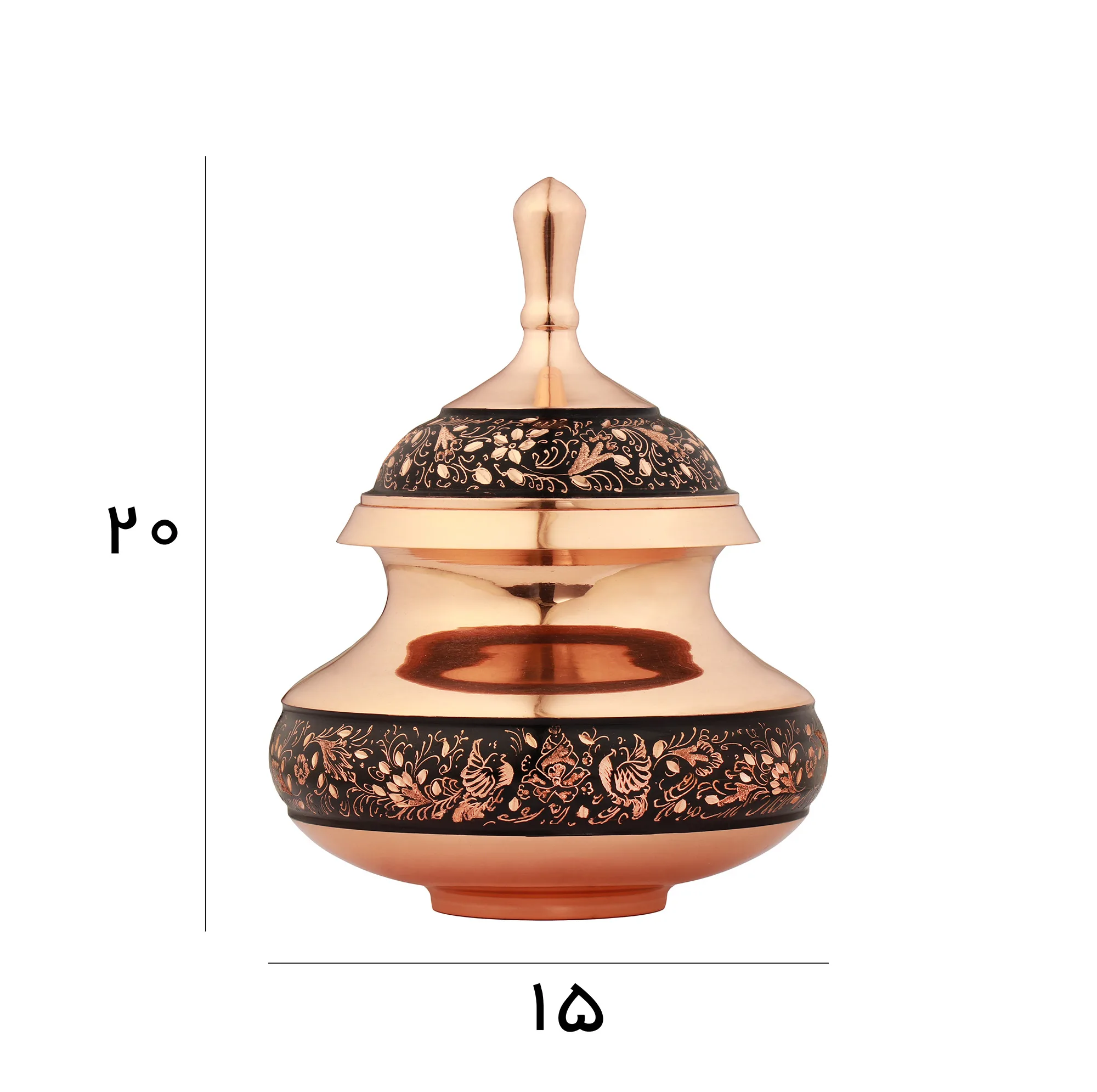 قندان مسی مدل الماس تراش کد 25