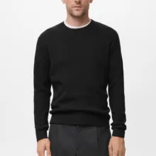 پلیور یقه گرد مردانه مانگو مدل REGULAR FIT COTTON