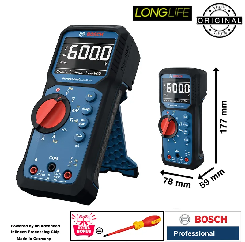 مولتی متر دیجیتال 600 ولت بوش مدل فوق حرفه ای کد GDM 600-15 True Rms