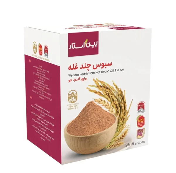 پودر سبوس چندغله بین استار - 375 گرم
