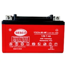 باتری موتورسیکلت سسکو مدل YTX7A-BS-MF/ (12V 7AH / 10HR)