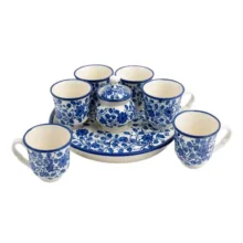 سرویس چای خوری  8 پارچه 6  نفره مدل گل نسترن