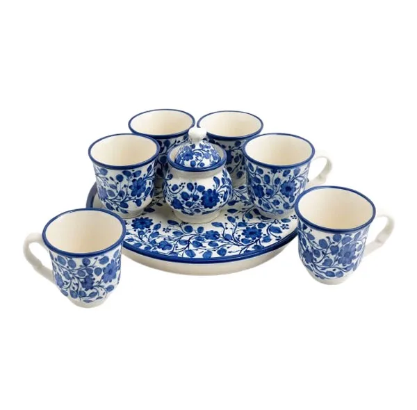 سرویس چای خوری  8 پارچه 6  نفره مدل گل نسترن