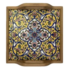 سینی کاشی کاری مدل چهارپر
