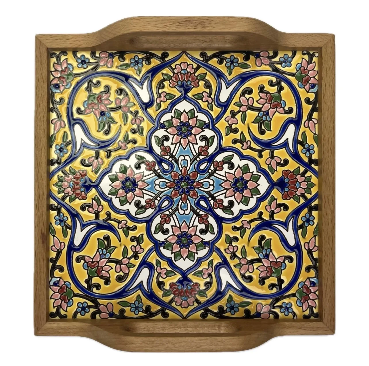سینی کاشی کاری مدل چهارپر
