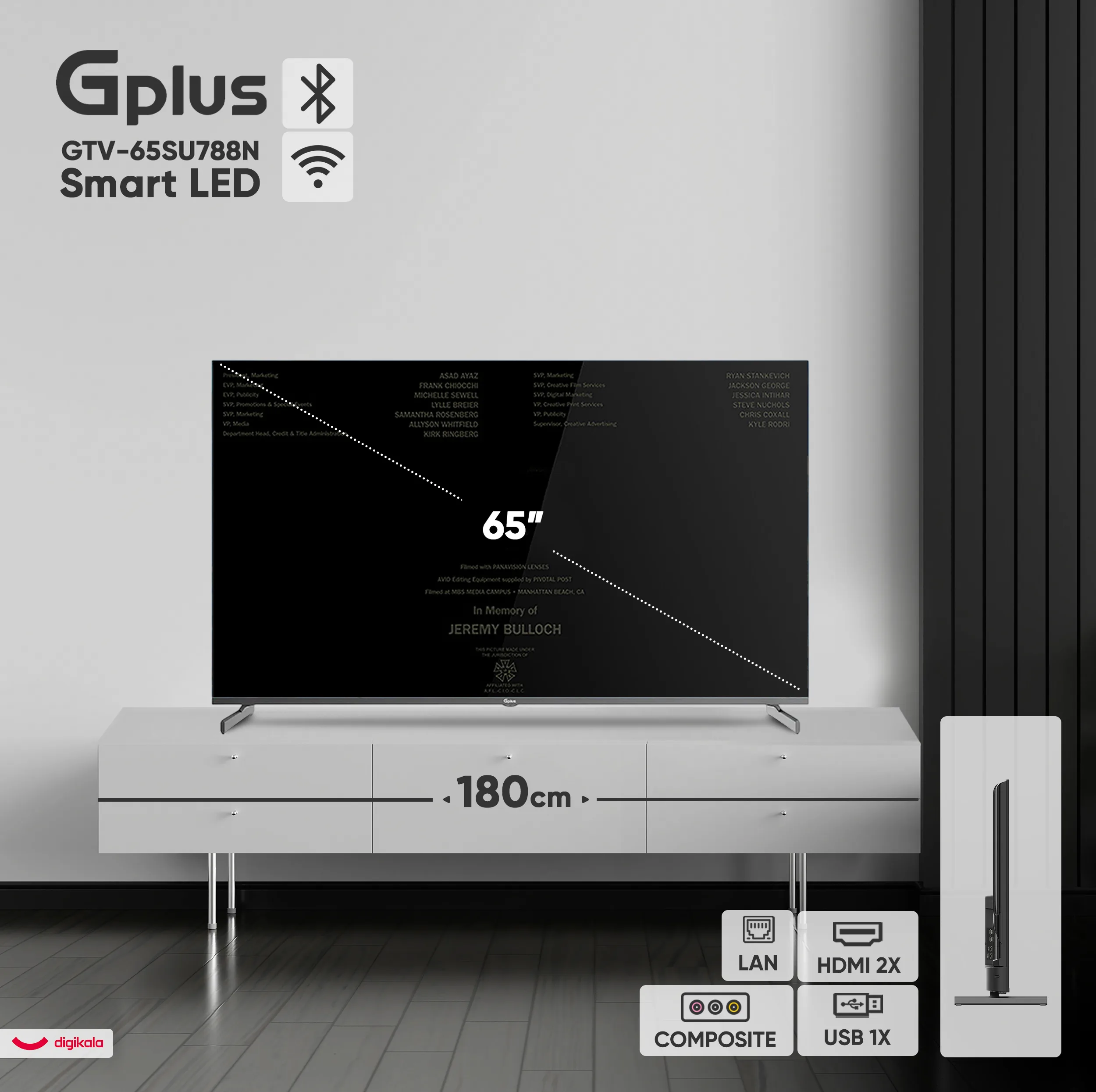 تلویزیون 65 اینچ ال ای دی هوشمند جی پلاس مدل GTV-65SU788N