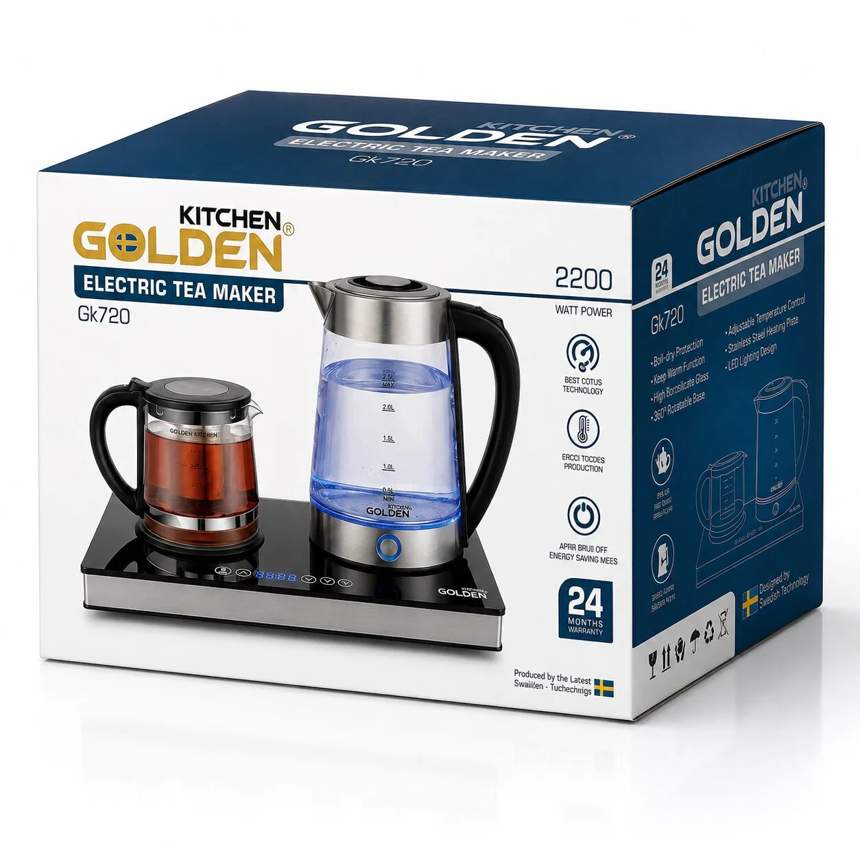 چای ساز کنار هم گلدن کیچن مدل GK720