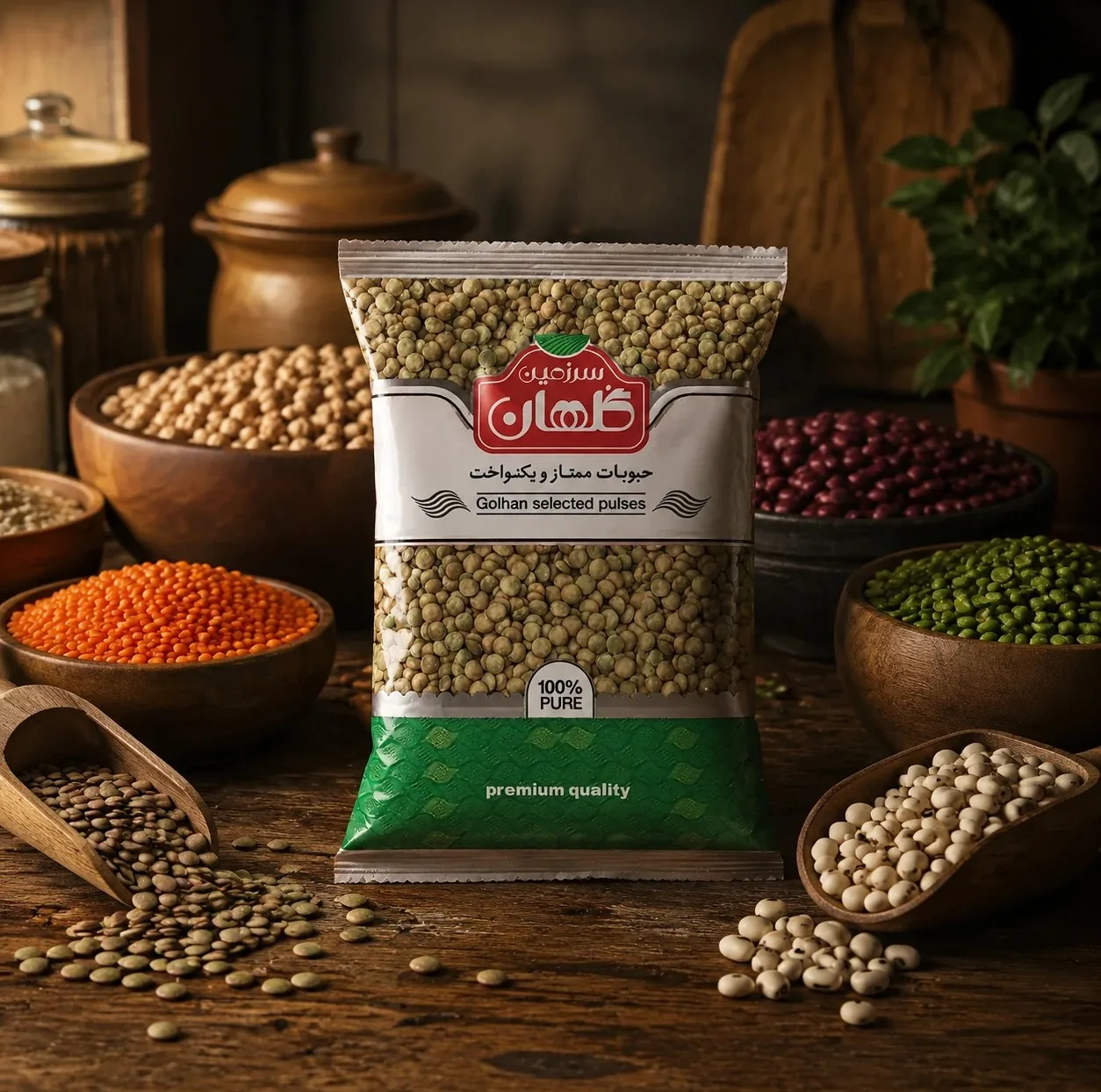 عدس درشت سرزمین گلهان -  800 گرم