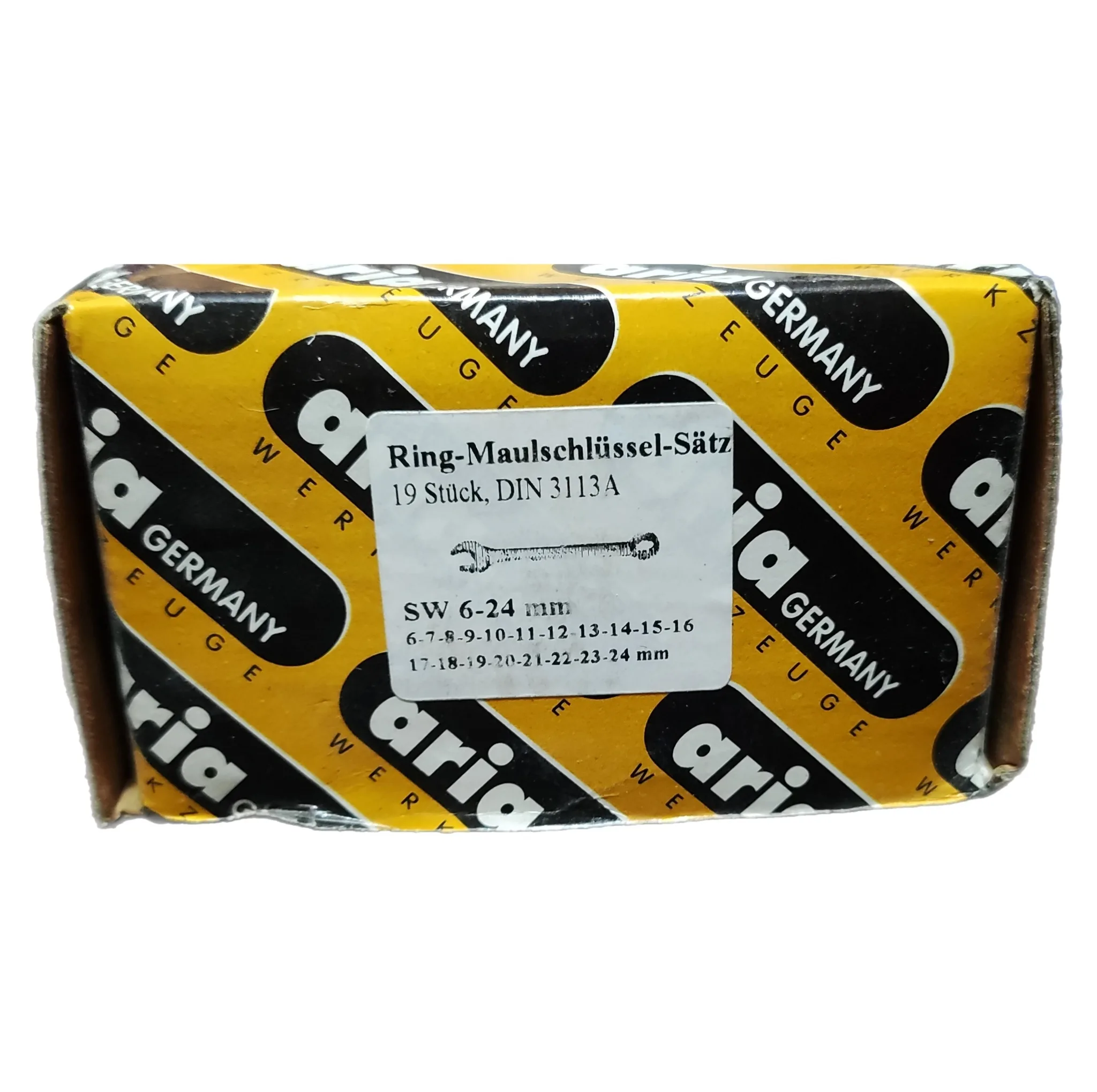 آچار یکسر تخت و یکسر رینگی اریا مدل DIN3113_19 مجموعه 19 عددی