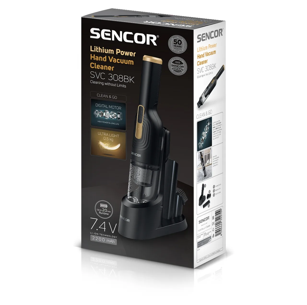 جارو شارژی دستی سنکور مدل SVC308BK