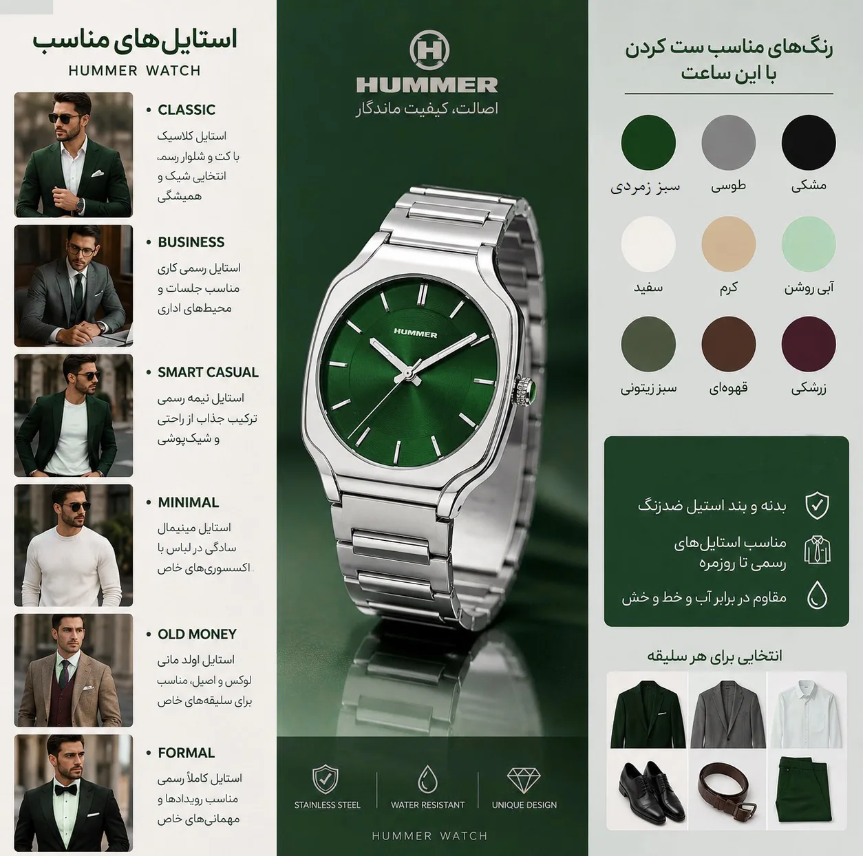 ساعت مچی عقربه ای مردانه هامر مدل موتور ژاپن رفرنس HM1116-C1