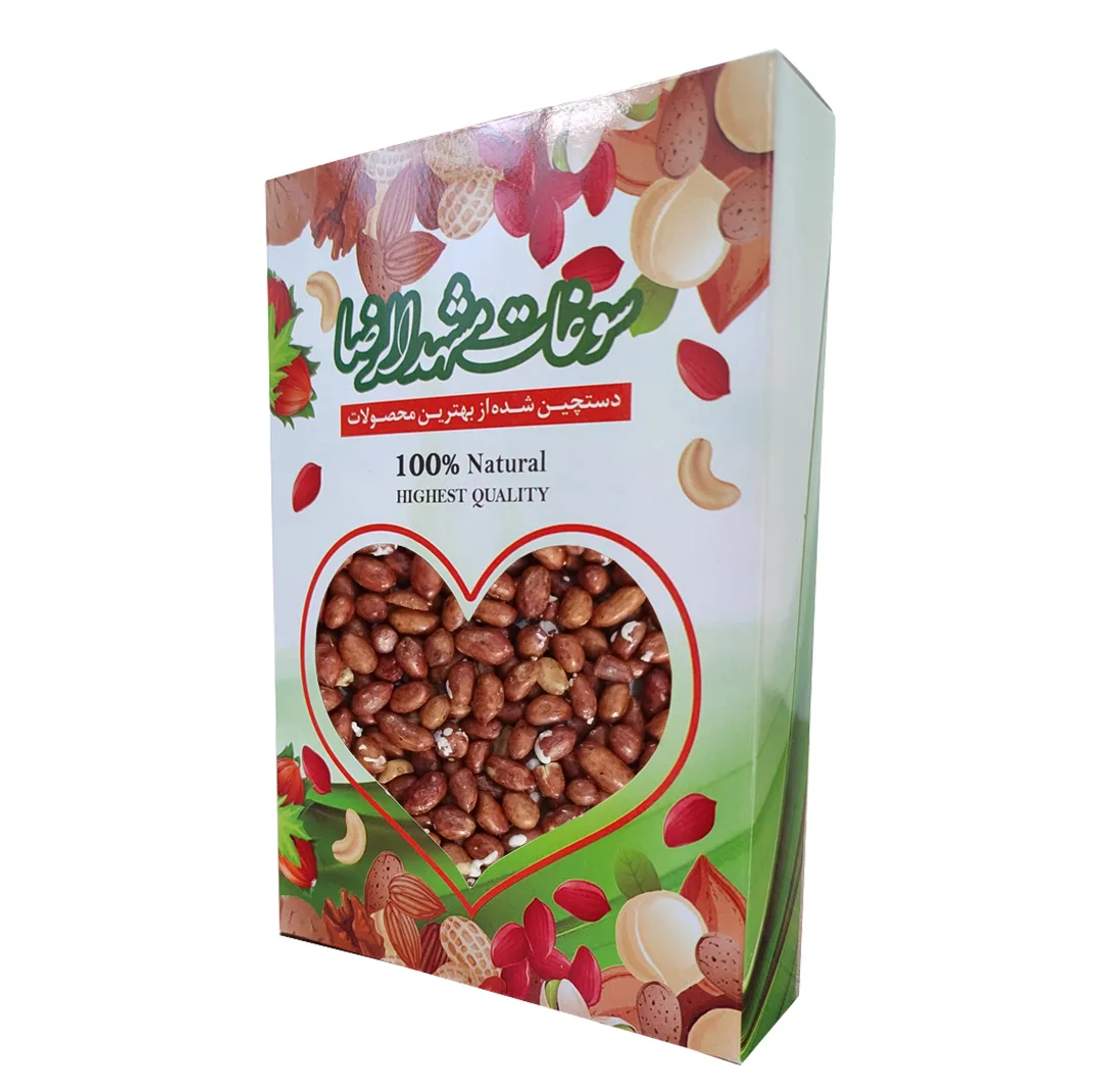 بادام زمینی لعابی مشهد آروند - 900 گرم بسته 3 عددی
