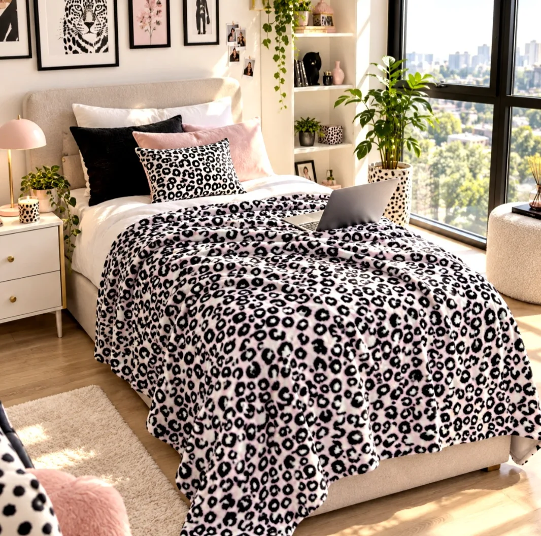 پتو مسافرتی 1 نفره مدل پلنگی ریز سایز 160×220 سانتیمتر