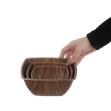 کاسه فرش کیپس مدل مربع طرح چوب بسته سه عددی