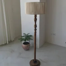 آباژور مدل ایستاده چوبی خراطی مکرومه کد FO-M