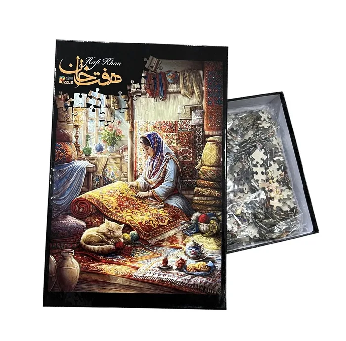 پازل 1000 تکه هفت خان مدل دختر فرش باف مناسب برای بزرگسالان