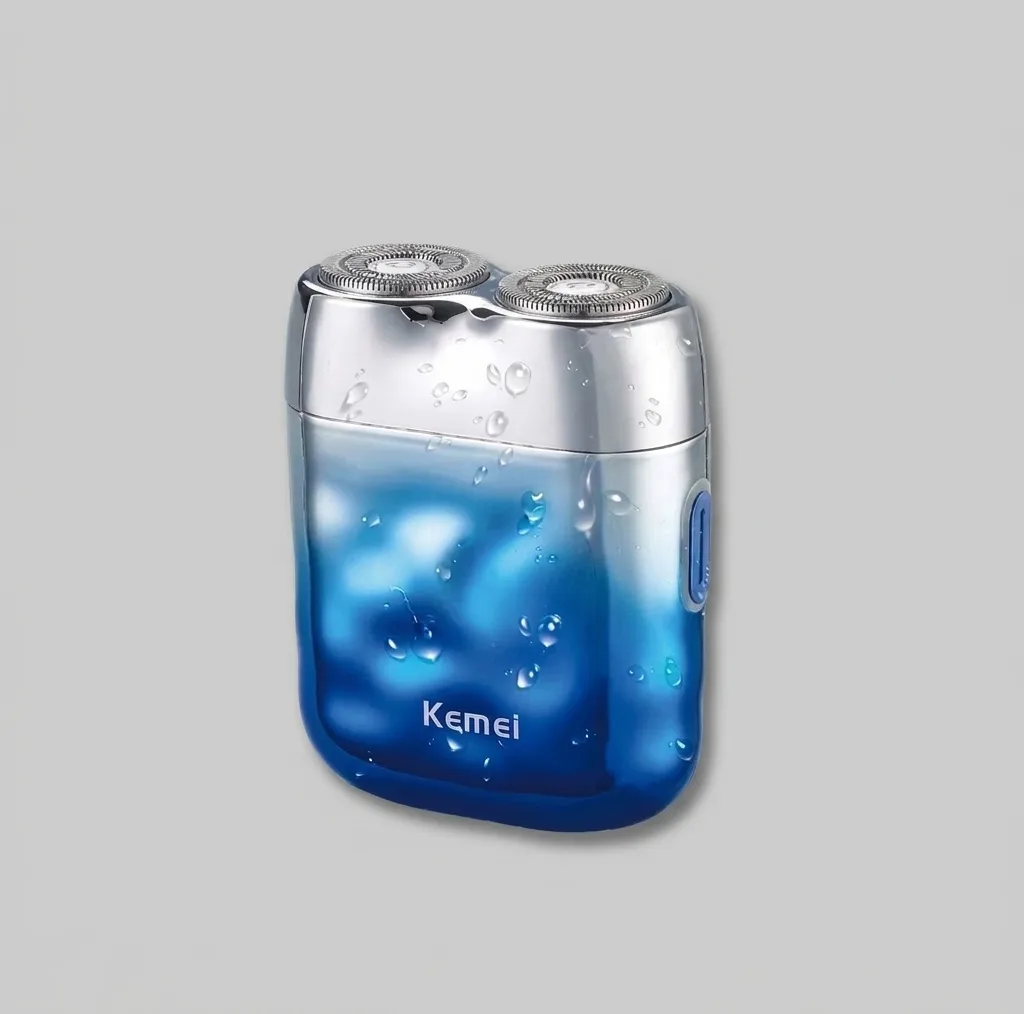 ماشین اصلاح موی صورت شارژی کیمی مدل KM-T02 با تیغههای استیل ضد زنگ، اصلاح چرخشی، صفر زن